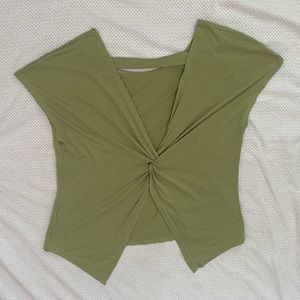 Green SHEIN Losse Fitting Shirt w/ Back Cutout